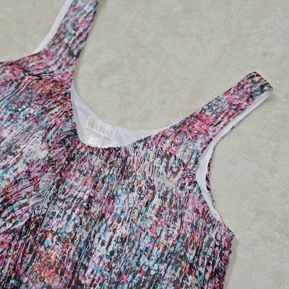 Decree ✦ Sleeveless Chiffon Dress ✦ Abstract Multicolor Print w/ Soft Lining M - Picture 10 of 16